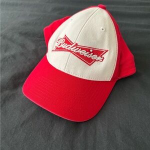 Budweiser Red and White Baseball Cap